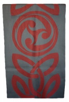 James Pure Wool Celtic Swirl Reversible Scarf Grey Cranberry